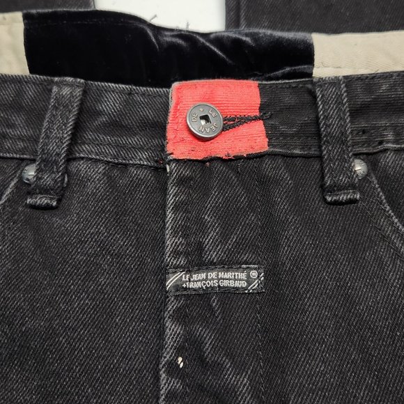 Vintage 90s Marithe Francois Girbuad Black Denim Jeans size 36x30 - Picture 9 of 10